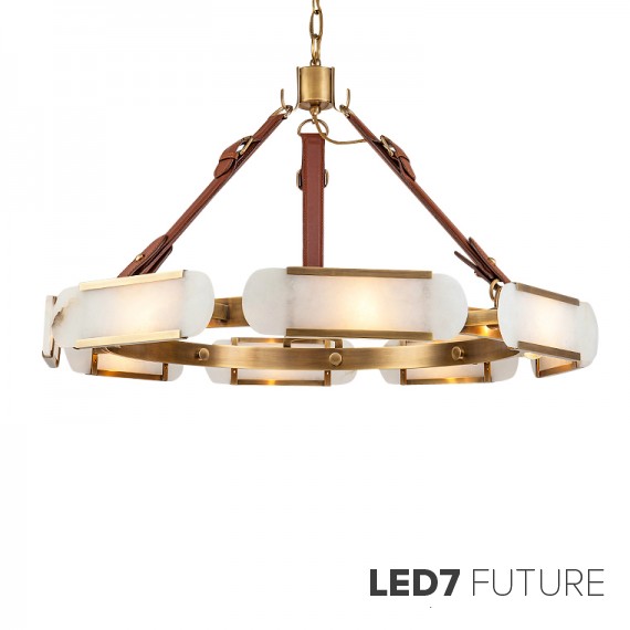 Loft Industry Modern - Marble Oval Disk Chandelier